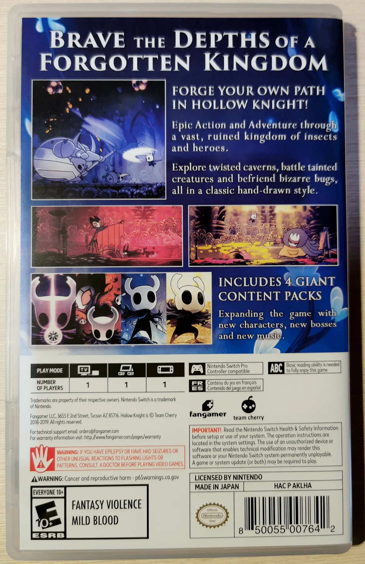 Hollow Knight Collector's Edition w/ Metal Brooch Nintendo Switch